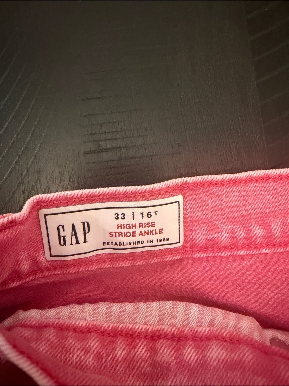 GAP High-Rise Stride Wide Leg Ankle Pink Jeans Size 16Tall - Picture 3 of 6